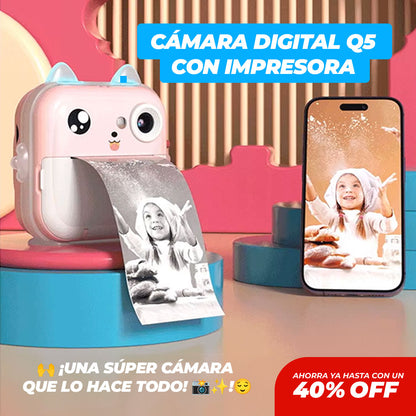 Cámara Digital HD de 1080P para niños, cámara de impresión térmica instantánea