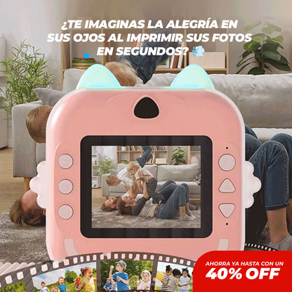 Cámara Digital HD de 1080P para niños, cámara de impresión térmica instantánea